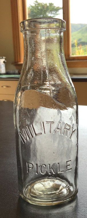 Vintage Military Glass Pickle Jar Bottle